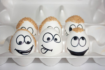 baldness problem concept. the egg shows