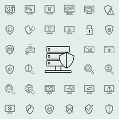 shield protection icon. Virus Antivirus icons universal set for web and mobile