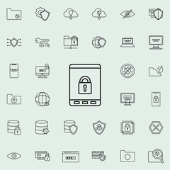 lock in phone line icon. Virus Antivirus icons universal set for web and mobile