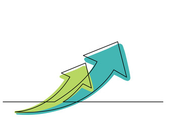 continuous line drawing of arrow