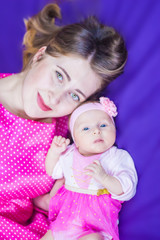 attractive family. mother and child