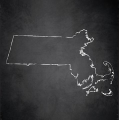 Massachusetts map blackboard chalkboard vector blank