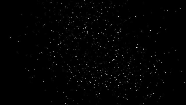 Abstract white dots is random moving animation with black background