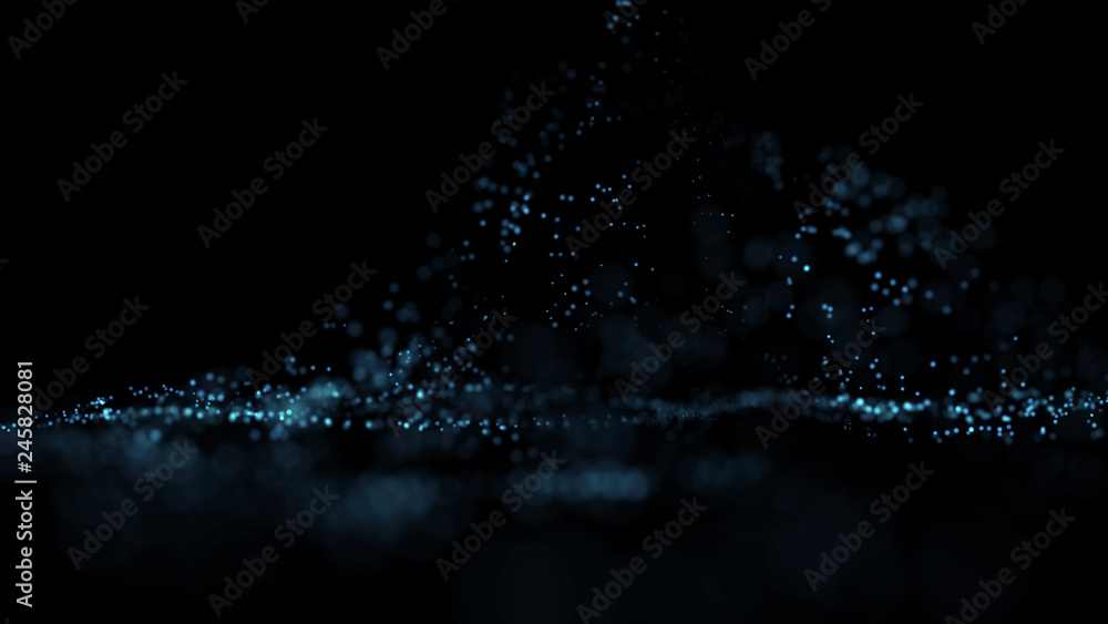 Poster big data visualization 3d. digital background. data threads plot. big data. abstract 3d big data vis