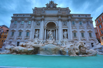 Naklejka na ściany i meble Trevi fountain in the morning, Rome, Italy.