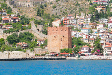Alanyas' mediterranean coastline and Ottoman castle