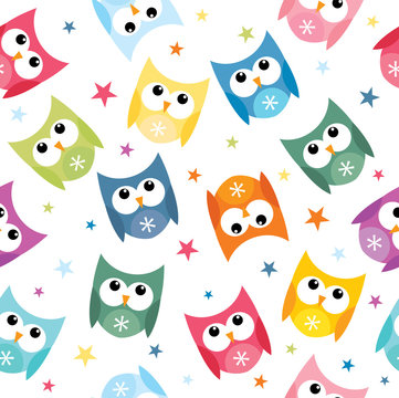 colorful owl pattern design