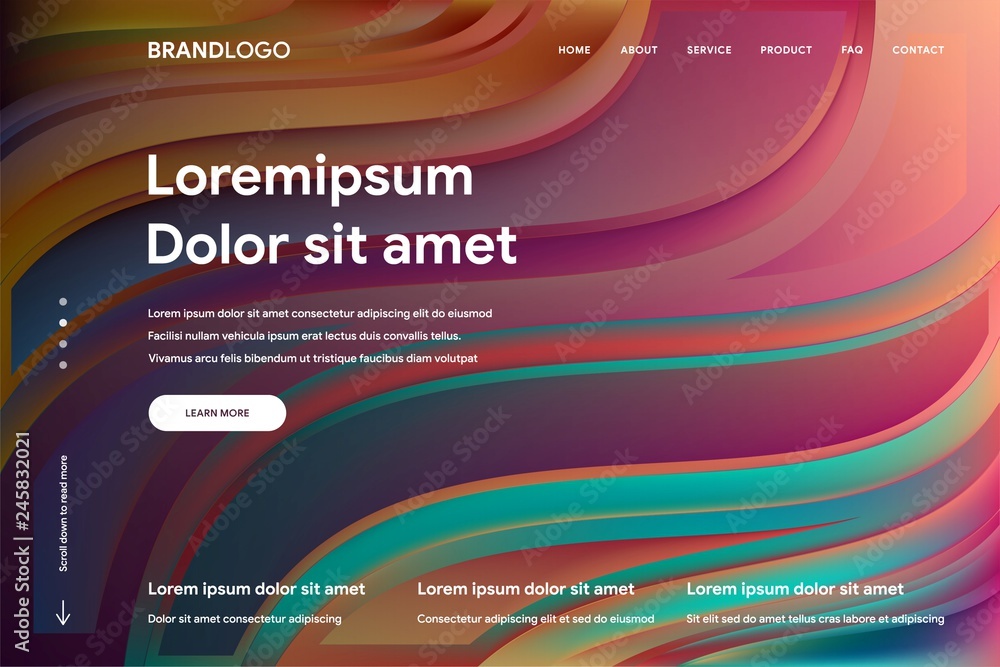 Fototapete vector illustration of abstract background template with colourful design and gradient style for web