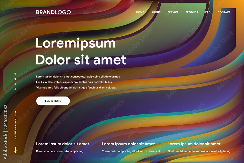 Fototapete vector illustration of abstract background template with colourful design and gradient style for web