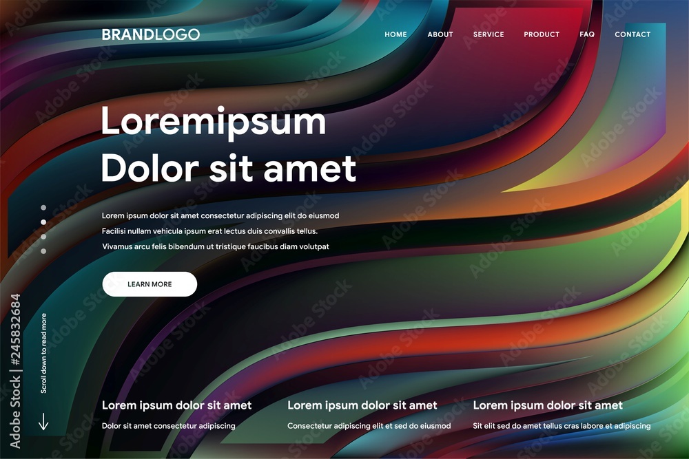 Fototapete vector illustration of abstract background template with colourful design and gradient style for web