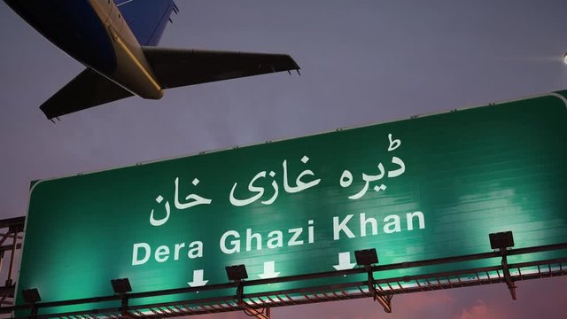 Airplane Take off Dera Ghazi Khan during a wonderful sunrise