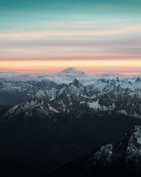 Sunset over the North Cascades.