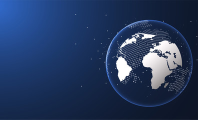 Global network connection. World map point and line composition concept of global business. Vector Illustration