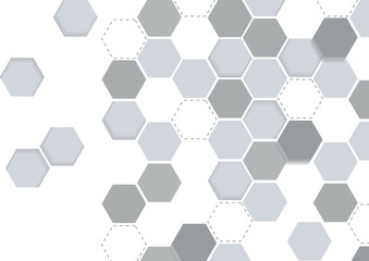 Vector Abstract background hexagons design. 3d science futuristic energy technology. Hi-tech digital concept