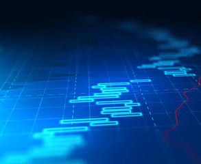 technical financial graph on technology abstract background