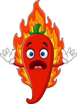 Cartoon hot chili pepper