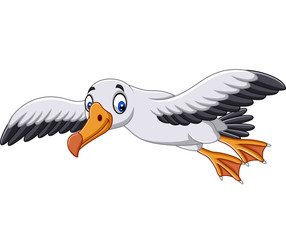 Obraz premium Kreskówka latający albatros