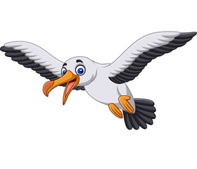 Naklejka premium Kreskówka albatros latający ptak