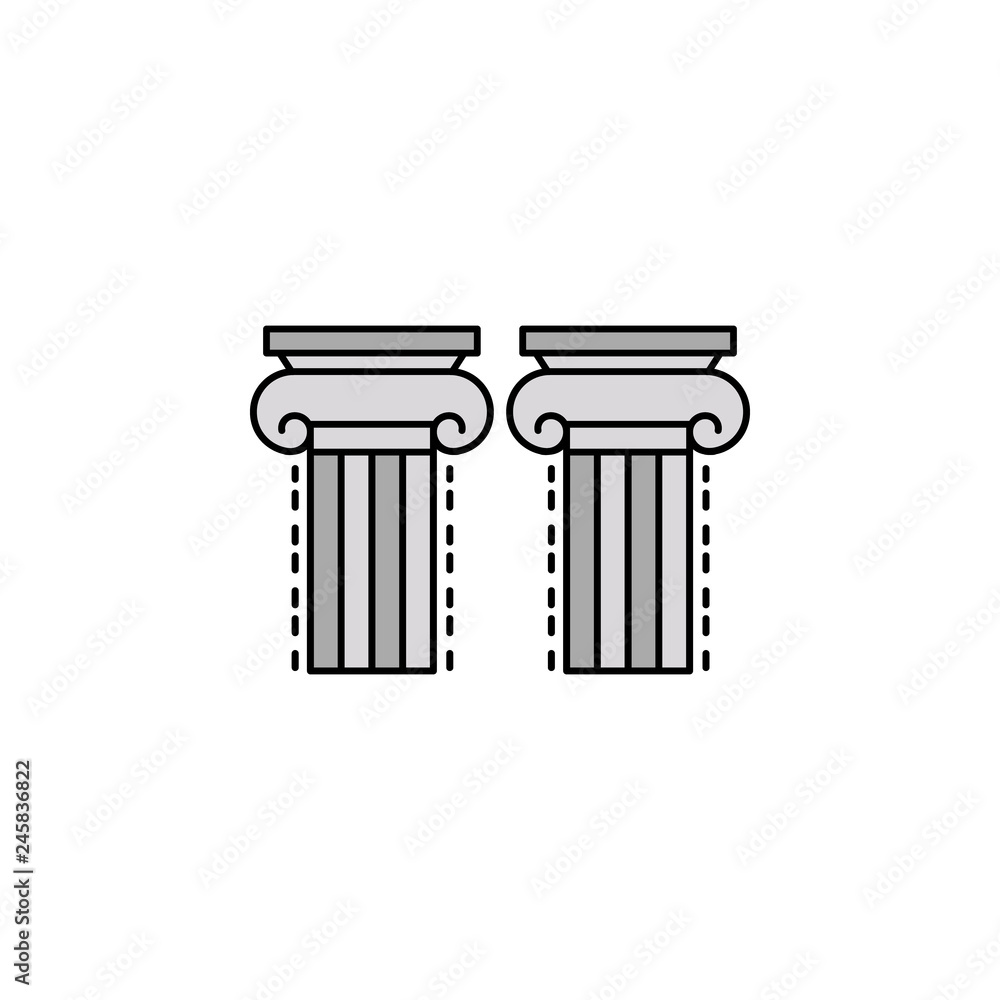 Poster pillar, column, architecture icon. element of history color icon for mobile concept and web apps. co