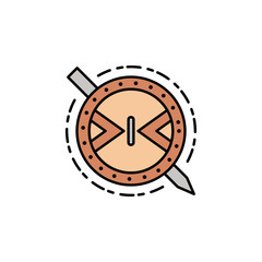 weapon, defense, shield icon. Element of history color icon for mobile concept and web apps. Color weapon, defense, shield icon can be used for web and mobile