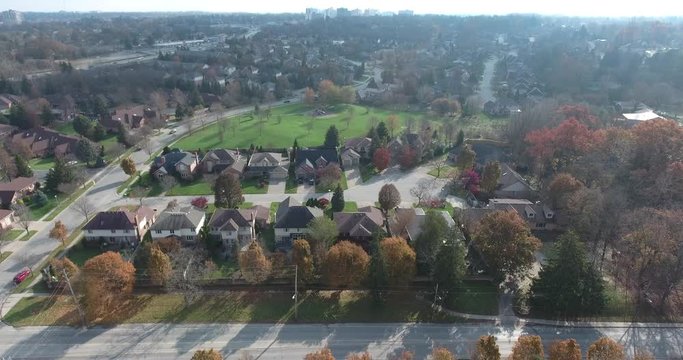 Cul De Sac From Above Near Golf Resort 4K