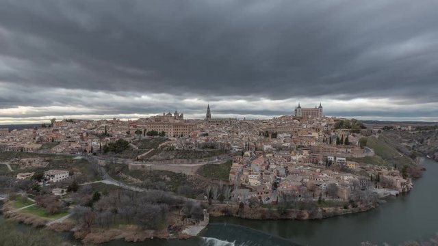 Time lapse del atardecer de Toledo visto desde el Mirador del Valle.