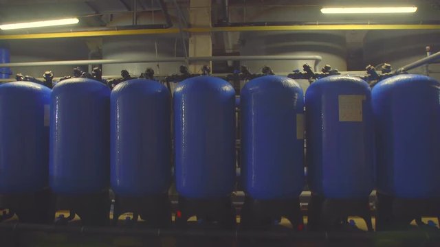 Installation for water purification. Large filter installations. Reverse osmosis.