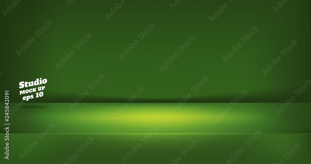 Aufkleber Vector,Empty neon style dark lime green color studio table room background ,product display with copy space for display of content design.Banner for advertise product on website.