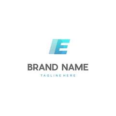 Fototapeta premium Letter E Stripe Racing Speed Abstract Creative Business Logo 