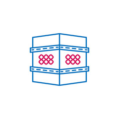 Islam, shrine  2 colored line icon. Simple blue and red element illustration. Islam, shrine  concept outline symbol design from Islam set