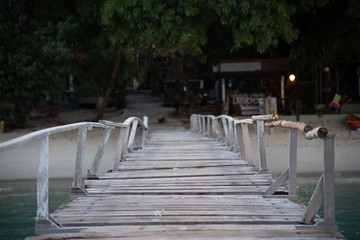 Wooden bridge from the sea