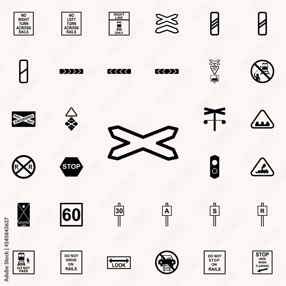 Aufkleber single line railway sign icon. railway warnings icons universal set for web and mobile