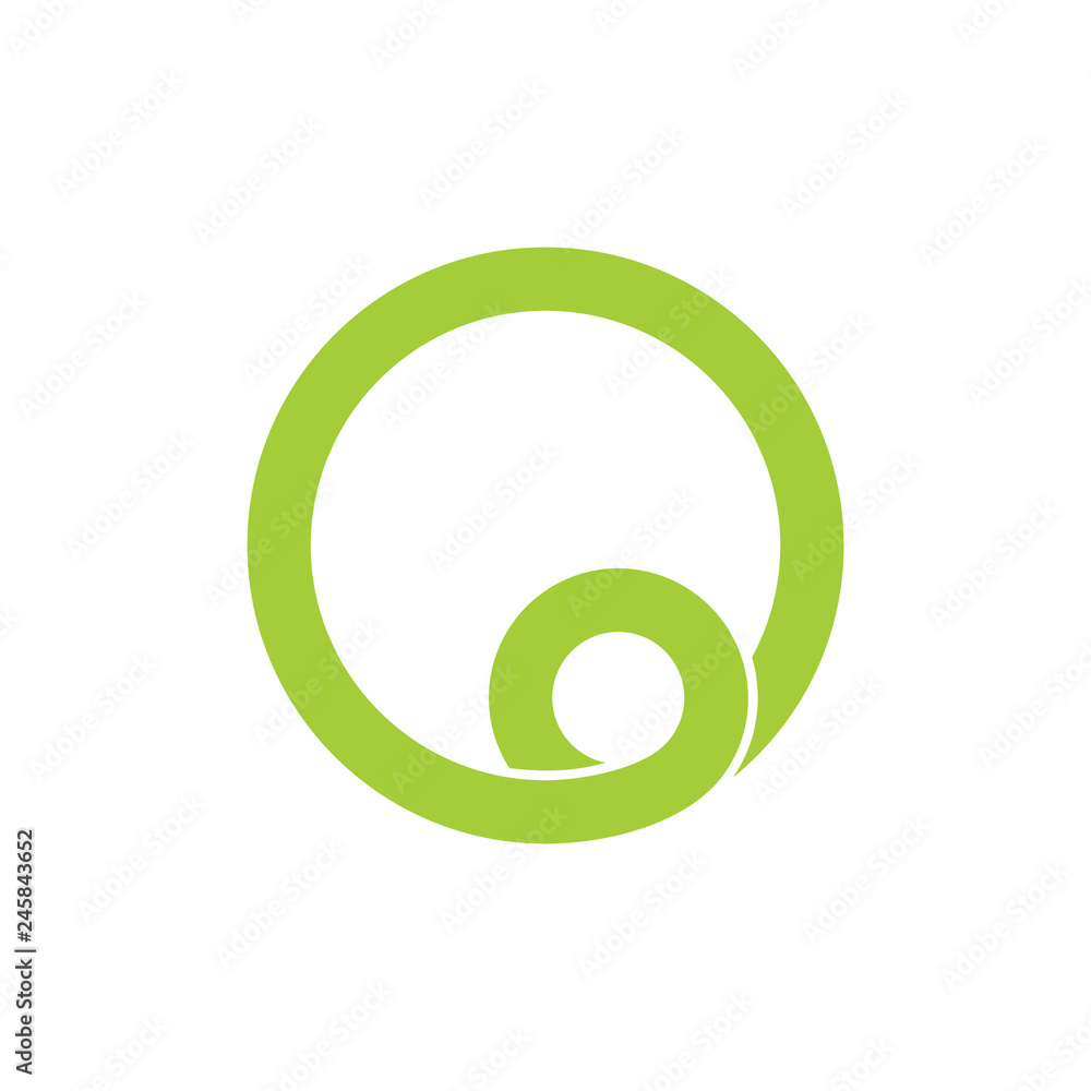 Poster simple circle loop line art logo vector