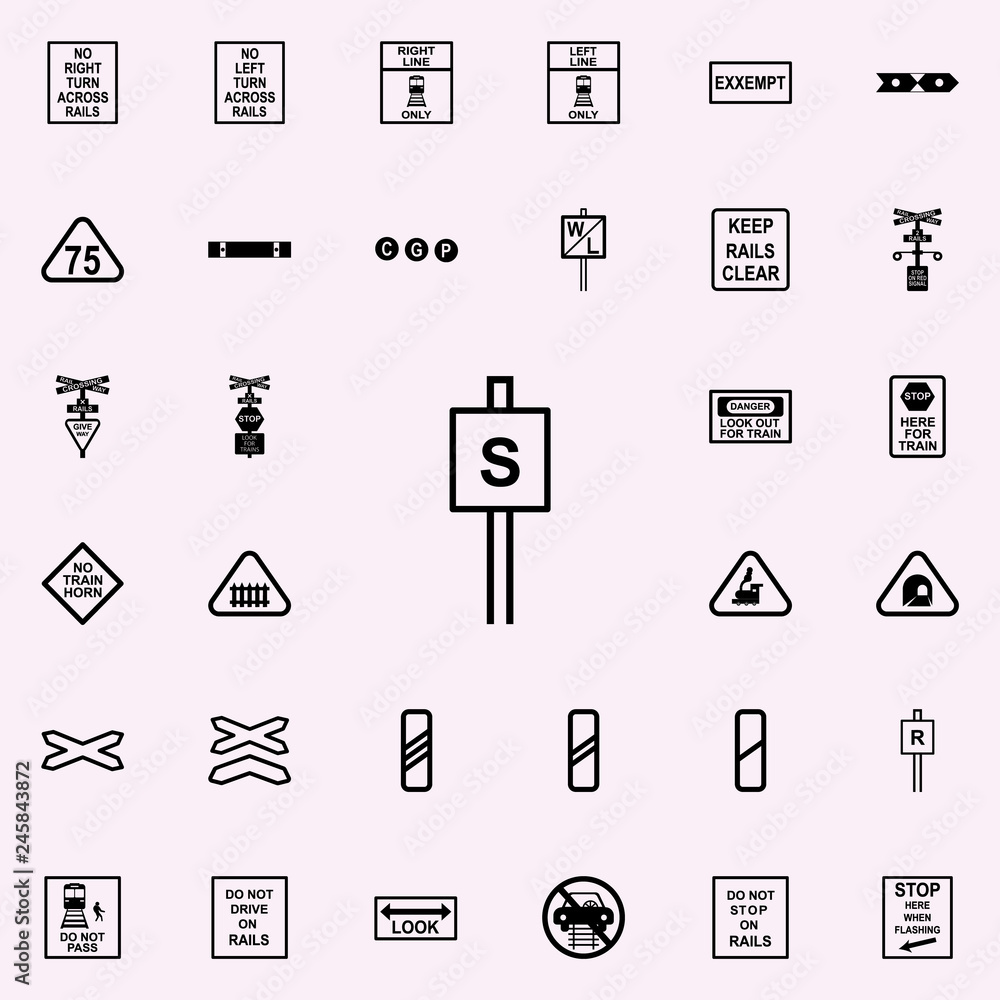 Poster restricted area icon. railway warnings icons universal set for web and mobile
