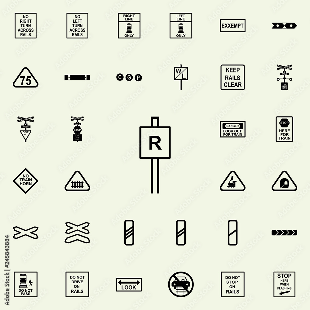 Poster restricted area icon. railway warnings icons universal set for web and mobile