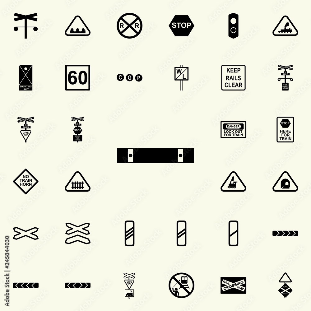 Aufkleber stop indicator traffic sign icon. railway warnings icons universal set for web and mobile