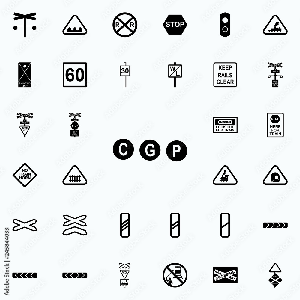 Aufkleber termination indicator sign icon. railway warnings icons universal set for web and mobile