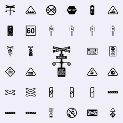 stop sign railway icon. Railway Warnings icons universal set for web and mobile