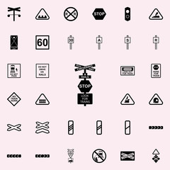 stop sign train icon. Railway Warnings icons universal set for web and mobile