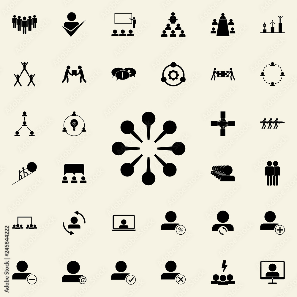 Poster common goals icon. teamwork icons universal set for web and mobile
