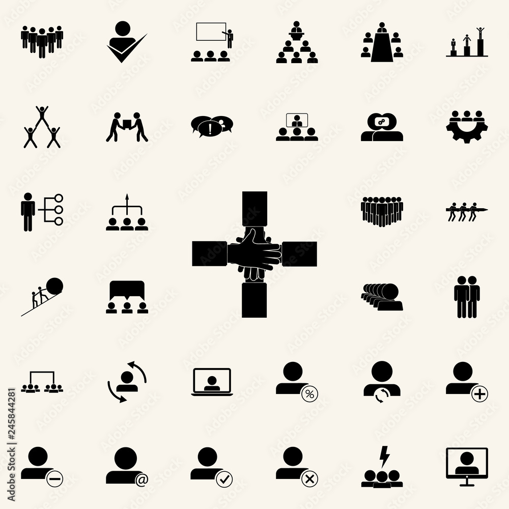 Aufkleber hands of help icon. teamwork icons universal set for web and mobile