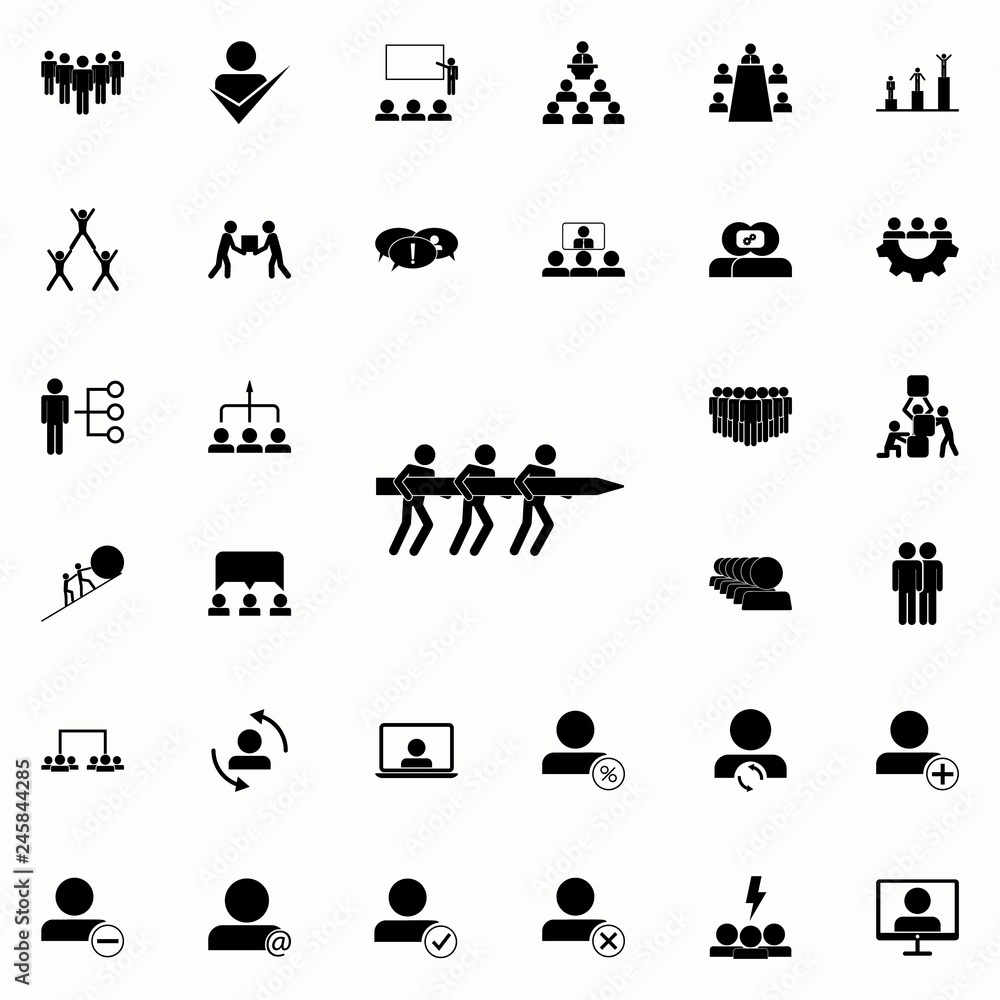 Poster joint drag and drop icon. teamwork icons universal set for web and mobile