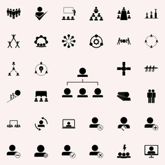 working hierarchy icon. Teamwork icons universal set for web and mobile