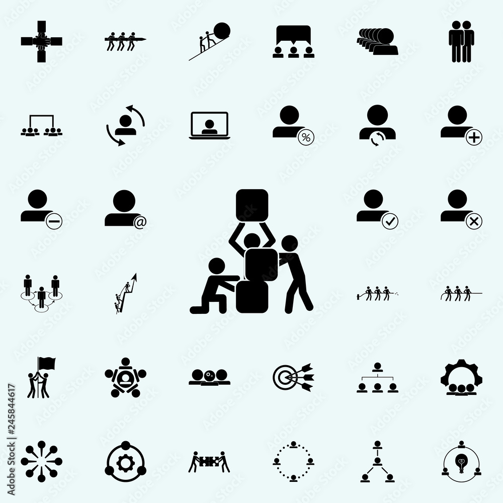 Poster teamwork icon. teamwork icons universal set for web and mobile
