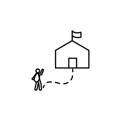 asylum, refuge, settelement icon. Element of social problem and refugees icon. Thin line icon for website design and development, app development. Premium icon