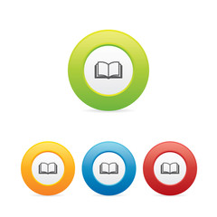 Colorful Book Round Icons