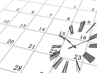 ビジネス　スケジュール　時計　カレンダー　時間