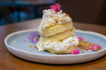 Slice of delicious coconut cake