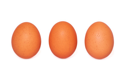 Chicken egg on a white background, Easter.