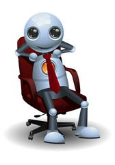 success little robot businessman